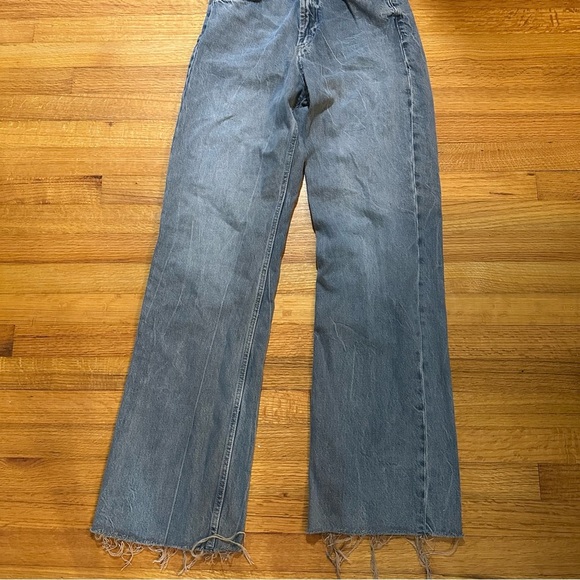 Zara wide-leg jeans with a high waist and raw hem size 4 (a3 - Picture 4 of 13